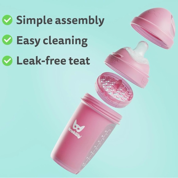 NEW Herobility Double Anti-Colic Baby Bottles 5 fl oz/140ml (grey) bundle of 3 - Picture 6 of 6